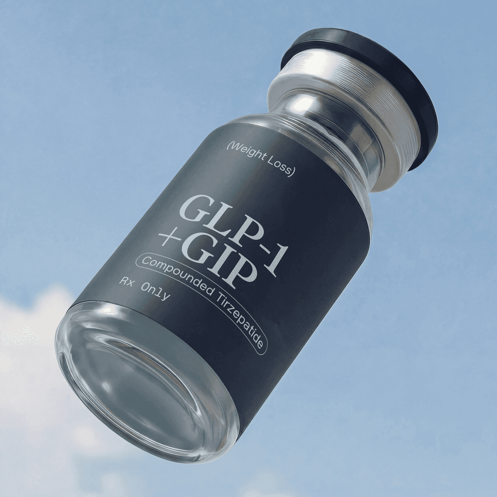 Compounded tirzepatide GLP-1/GIP vial, prescription only, for medically supervised weight loss